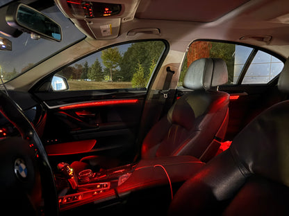 BMW F10 Plug-and-Play LED Ambient Lighting Kit | 5 Series & M5 — OEM Channel Fit, No Wiring