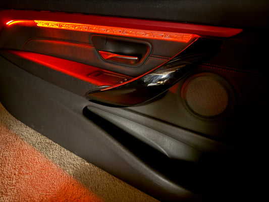 BMW F32 F33 F82 F83 Plug-and-Play LED Ambient Lighting Kit | 4 Series & M4 — OEM Channel Fit, No Wiring