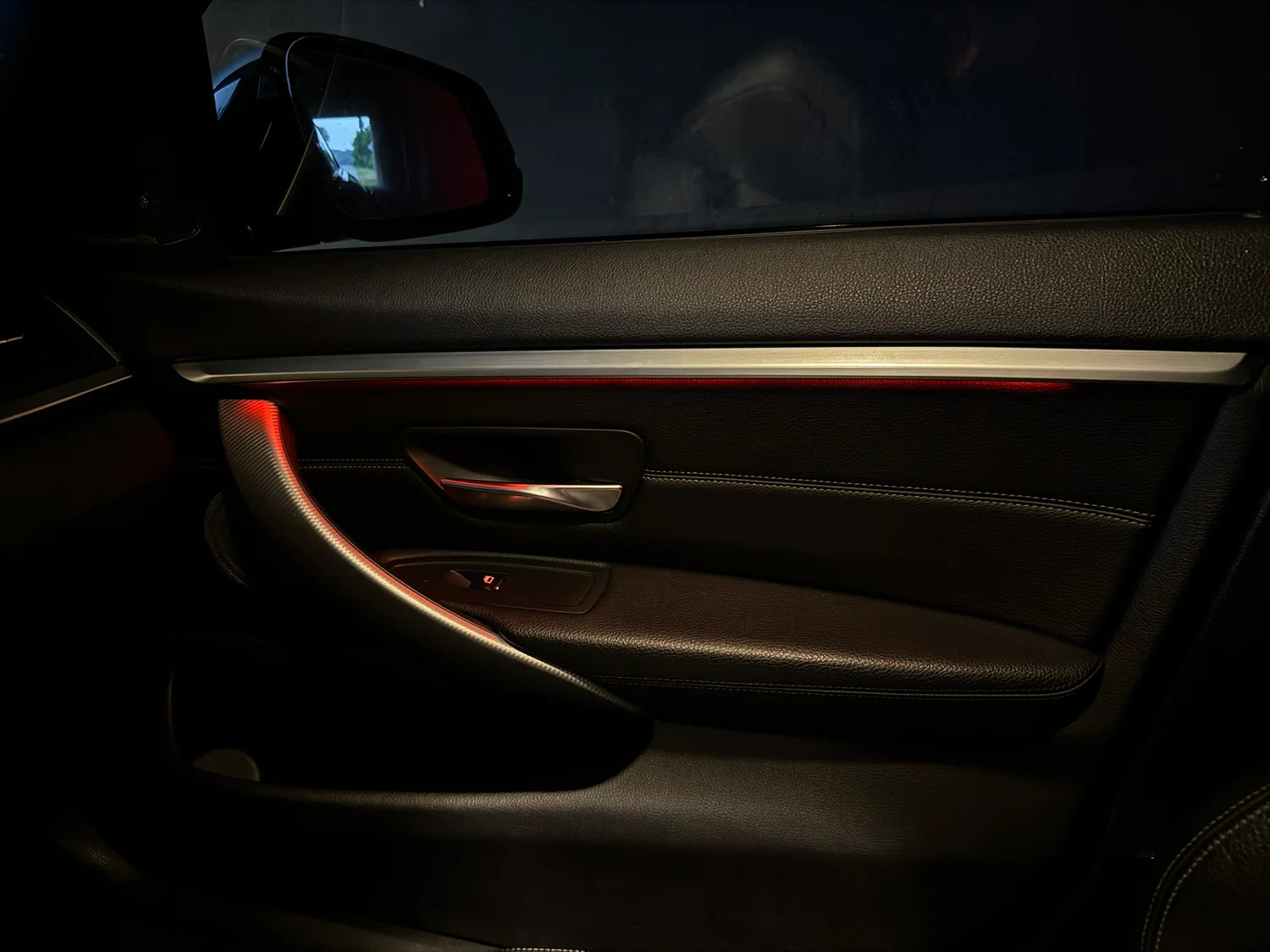 BMW interior with stock lighting